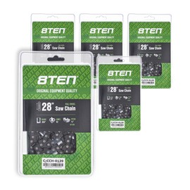 8TEN Full Chisel Chainsaw Chain 28 Inch .058 3/8 92DL for McCulloch Pro Mac 800 (5 Pack)