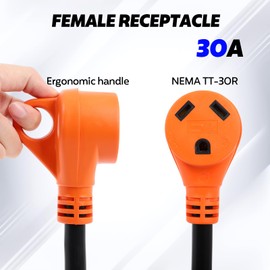 50 amp to 30 amp RV Adapter Cord, NEMA 14-50P to TT-30R Dogbone Electrical Plug, Power Connector with Grip Handle, Heavy Duty 30amp RV Plug, Waterproof 50 to 30 amp rv Adapter for Camper ETL Listed