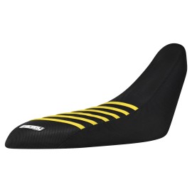 Yamaha Raptor 700 700R Seat Cover 2006-2024 ALL BLACK /  BRIGHT YELLOW RIBS #193