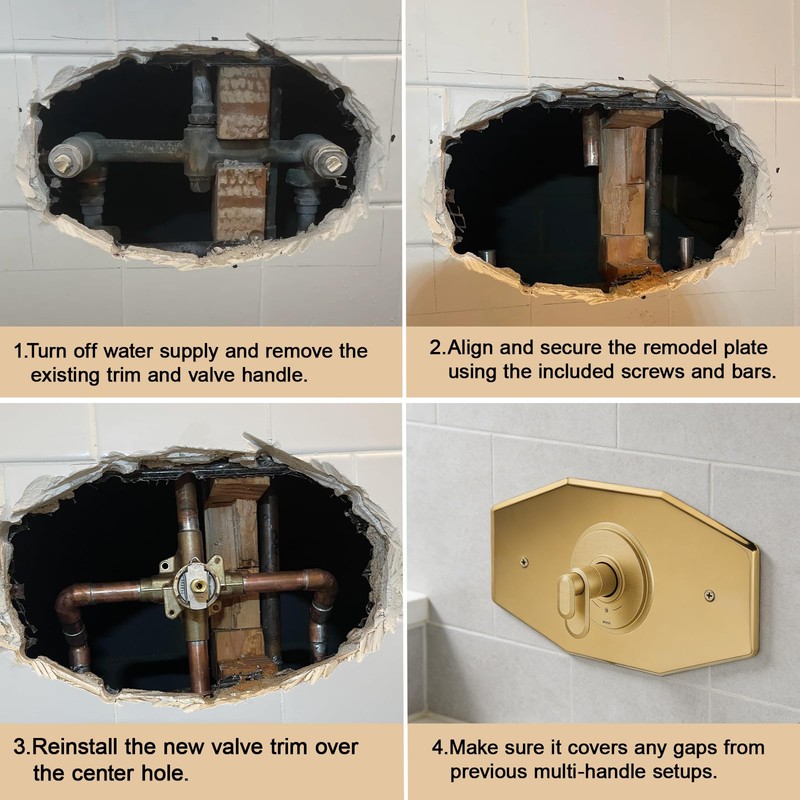 A503‑01 One-Hole Remodel Cover Plate for Mixet Bathtub and Shower