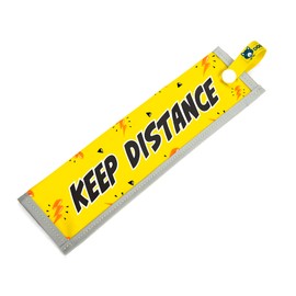 KEEP DISTANCE Space Awareness Sleeve for Reactive Dogs, Reflective, Waterproof, Double Sided Slip-on for the Dog Lead (Yellow & Orange)