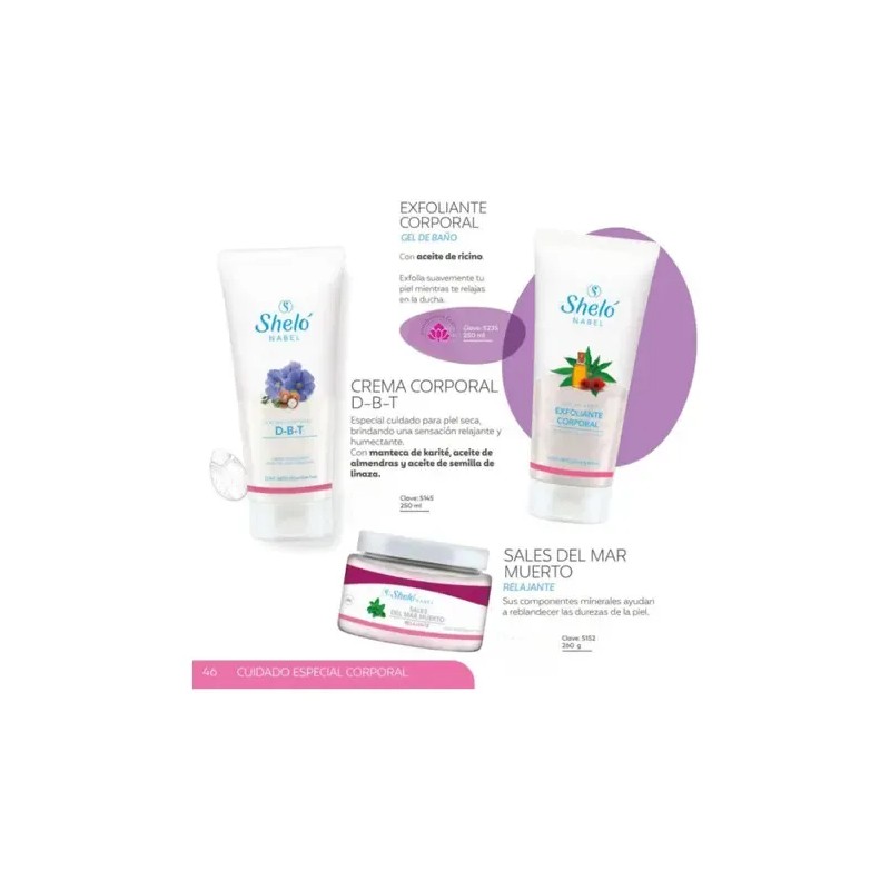 Exfoliante Corporal Gel De Baño Shelo Nabel® 250ml 2 Piezas