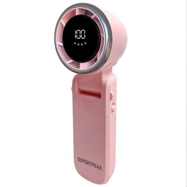 QSPORTPEAK Tragbarer Mini-Lüfter mit 4000-mAh-Akku, USB-Lüfter, faltbarer Handlüfter, turbostarker lüfterloser