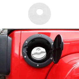 Gas Cap Fuel Filler Door Cover Compatible With Jeep Commander 2006-2010 Jeep Wrangler JK JL 2007-2023, Exterior Accessories(Color : ABS White) Gas Tank Cap Fuel Cap