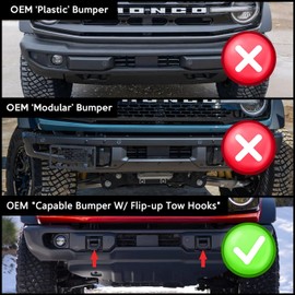 Klutchtech 2021-2024 Bronco License Plate Holder, Front Frame Mount for Capable Steel Bumper - Compatible with Bronco Accessories 2024-2021 6th Gen.