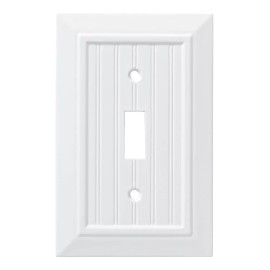 Franklin Brass W35265-PW Pure White Beadboard Wood Architect Single Switch Cover Plate