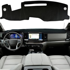 CIMOF Dash Cover Mat for Chevy Silverado/GMC Sierra 1500 Accessories 2022-2025 2026, Non-Slip Dashboard Decorative Interior & UV Protection for 2024-2026 Silverado/Sierra 2500HD 3500HD (Black Trim)