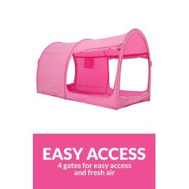 Alvantor Bed Canopy Bed Tents Dream Tents Privacy Space Twin Size Sleeping Tents Indoor Pop Up Portable Frame Curtains Breathable Pink Cottage (Mattress Not Included) Reducing Light