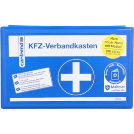 cartrend Verbandkasten Classic mit Malteser Erste-Hilfe-Sofortmaßnahmen, DIN 13164, blau