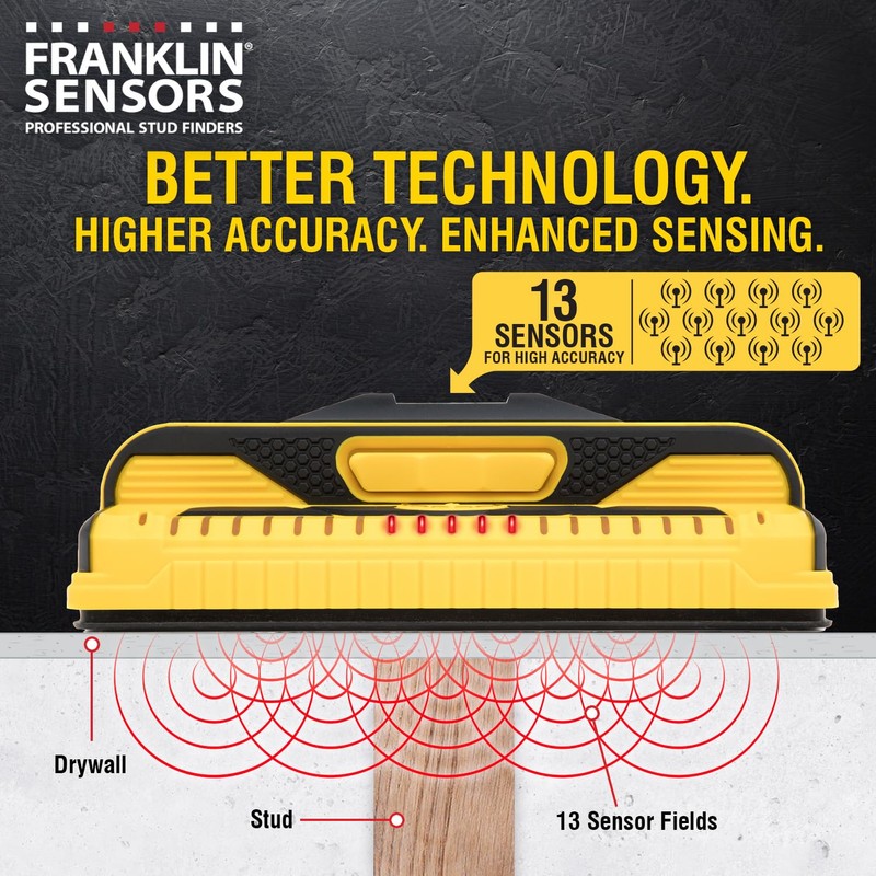 Franklin Sensors Prosensor M210 Stud Finder With 13-Sensors, Wood &