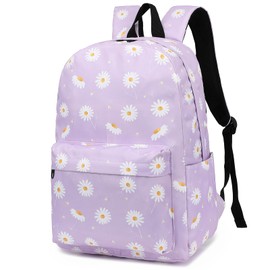 Fuyicat Flowers School Backpack for Girls, Kids Teens Elementary Middle School Bag Women College Bookbag Laptop Backpacks (Daisy Purple)