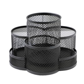 Desk Organiser, Pen Holder, Metal Desk Tidy Pen Pot,Desktop Organiser with 7 compartments School Supplies Home Office Desk accessories black