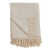 SARO LIFESTYLE Sevan Collection Soft Cotton Diamond Weave Throw, Ivory