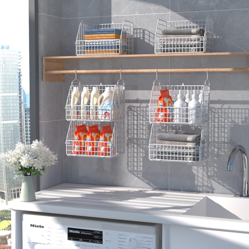 PUPPYCUTE Hanging Closet Organizer and Storage, Clothes Hanging Shelves Wire