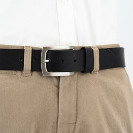 LINDENMANN Men's Leather Belt 40 mm Wide Belt Full Cowhide Leather Black, black