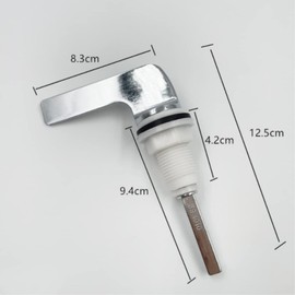 Hanforede 1 Pack Chrome Plated Replacement Toilet Tank Handle, Universal Fit Metal Toilet Flush Lever WC Cistern Repair Handle Rod Kit, Silver