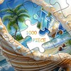 Beach Puzzles for Adults 1000 Piece, PICKFORU Summer Marine Jewel