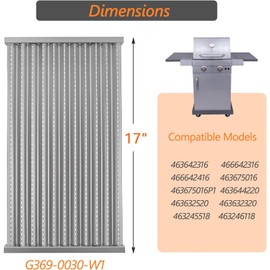 17 1/8 inch Grill Emitter for Charbroil Tru Infrared 2 Burner 463632320 463642316 463644220 463675016 466642416 463644220, G362-2100-W1 Emitter Plates for Charbroil Grill Replacement Parts