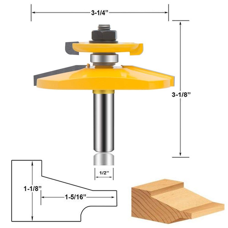 OLETBE 3 PCS Router Bit Set, 1/2-Inch Shank Round Over
