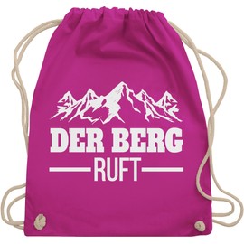 Shirtracer - Gym Bag Backpack - Ski Holiday Apres Ski - The Mountain Calls, 05 Fuchsia, Unit size