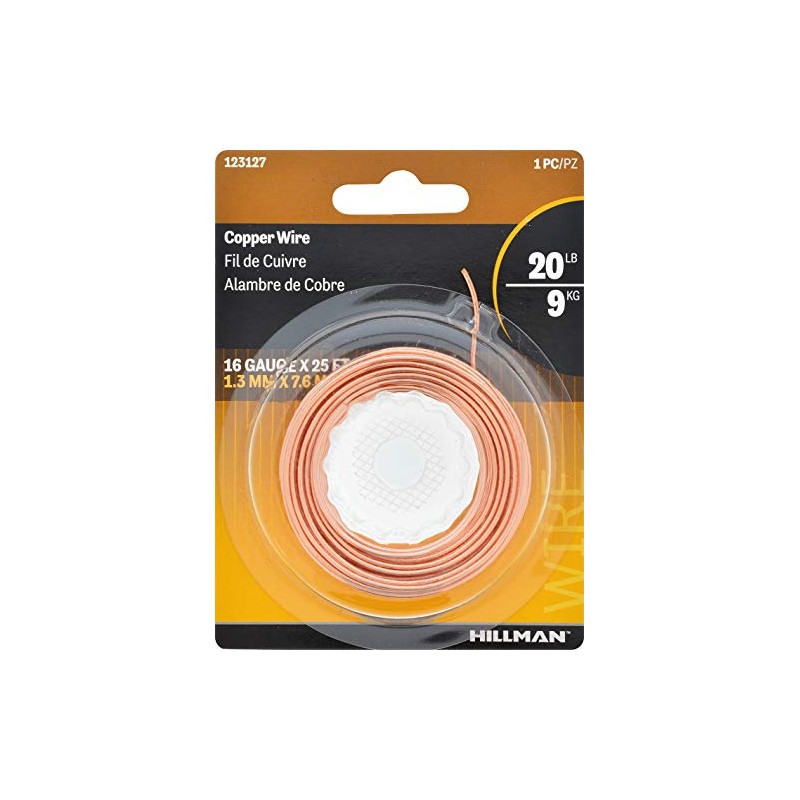 The Hillman Group 123127 16 Gauge Copper Wire, 25-Feet, 1-Pack