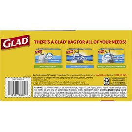 Glad Tall Kitchen Drawstring Trash Bags, 13 Gallon, 45 Count
