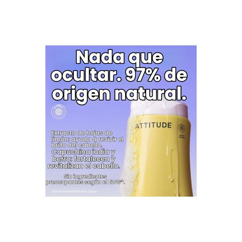 Attitude Natural Shampoo - Clarifying, White Tea and Lemon Leaves,