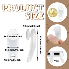 Aifeier ET 50 Pcs White Plastic Traverse Rod Slide Curtain Track Slide Hooks Replacement Carrier for Windows and Shower Curtains