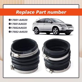 Mhrxusd 17881-AA020 17882-AA020 2Pcs 3.3L Engine Air Intake Hose with Clamps Replacement for Toyota Sienna 2004 2005 2006,For Lexus RX330 2004 2005 2006 RX350 2007