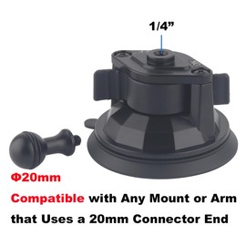 Rigdance Heavy Duty 20mm Ball Mount Suction Cup, Windshield Suction Cup with Aluminum 20mm Ball for Bulletpoint Mounting Solutions