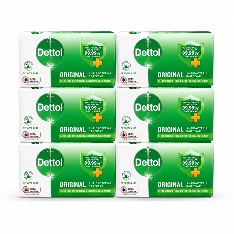 Dettol Original Antibacterial Soap Bars 60g x 6 Pack |