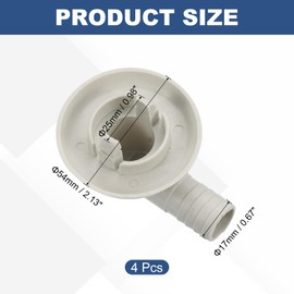 sourcing map 4Pcs Air Conditioner Drain Hose Connector Elbow Fitting with Rubber Ring for Mini-Split Units and Window AC Unit 25mm, White