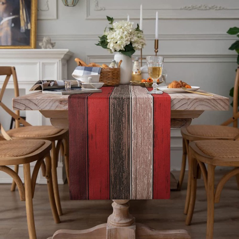 Hanrunsi Red Table Runner 33 X 183 cm Rectangle Coffee