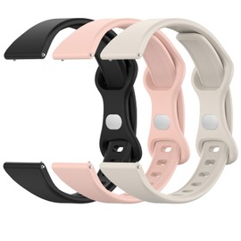 Lzwldan 3 Pack Slim Silicone Watch Bands, 20mm 22mm Quick Release Band Soft Sport Strap Replacement Wristbands for Women Men