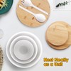ShineMe Salad Serving Bowls with Lid and Utensils, 10" Bamboo