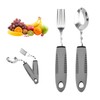 Landrain Parkinson Cutlery with Thick Plastic Handles (Grey) Pack of