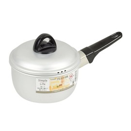 Pearl Metal HB-3438 Single Handle Pot, 5.5 inches (14 cm), Aluminum, For Gas Fire, Simple Life, Silver