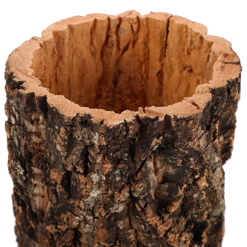 Natural Cork Bark Round Reptile Hideout-Hollow Tree Trunk Climbing Hide-Wooden