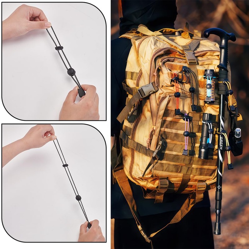NBEADS 10 Pcs Hiking Pole Holder for Backpacks, Black Hiking