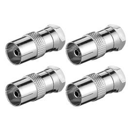 DAJING TV Aerial Connector, F Type Coaxial Adapter 4Pcs Male To Female TV Aerial Cable Kit for Satellite.Antenna, Aerial Cables, Compatible with TV, Router, Satellite Receiver, Audio Video Equipment