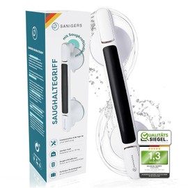 Grab Rail with Suction Cup I Extra Strong Hold 110 kg I 33 cm Grab Rail Shower No Drilling Grab Bars for Seniors Bath Handle No Drilling Shower Handle with Suction Cup Suction Handle Bathroom