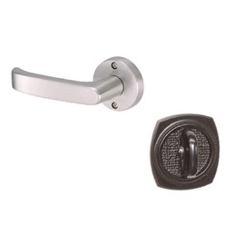 KAWAGUCHI 技研 J Lever Door 襖 Lock Round Seat Home Indoor Lever Handle Backset 65 mm JL – 24-2 m – N Nickel Silver