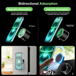 Ackno Vacuum Suction Magnetic Phone Holder 2025 Upgraded Magnetic Suction Cup Car Phone Mount Foldable and Adjustable Hands-Free Cell Phone Holder for Car/Gym/Mirror/Smooth