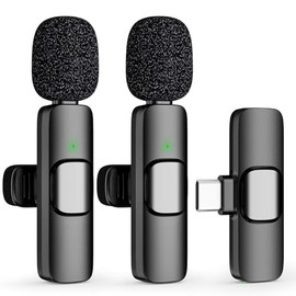 TIMEJONS USB C Mini Lavalier Microphone for iPhone 15 16 and Android Devices