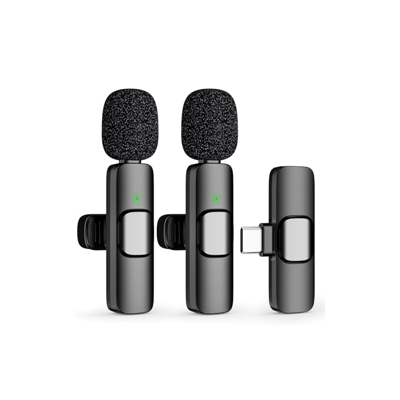 TIMEJONS USB C Mini Lavalier Microphone for iPhone 15 16