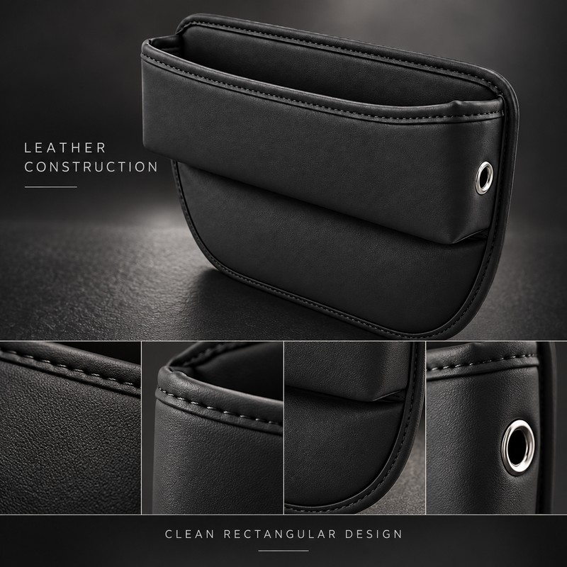 Car Seat Gap Organizer Pocket – Slim Leather Side Storage