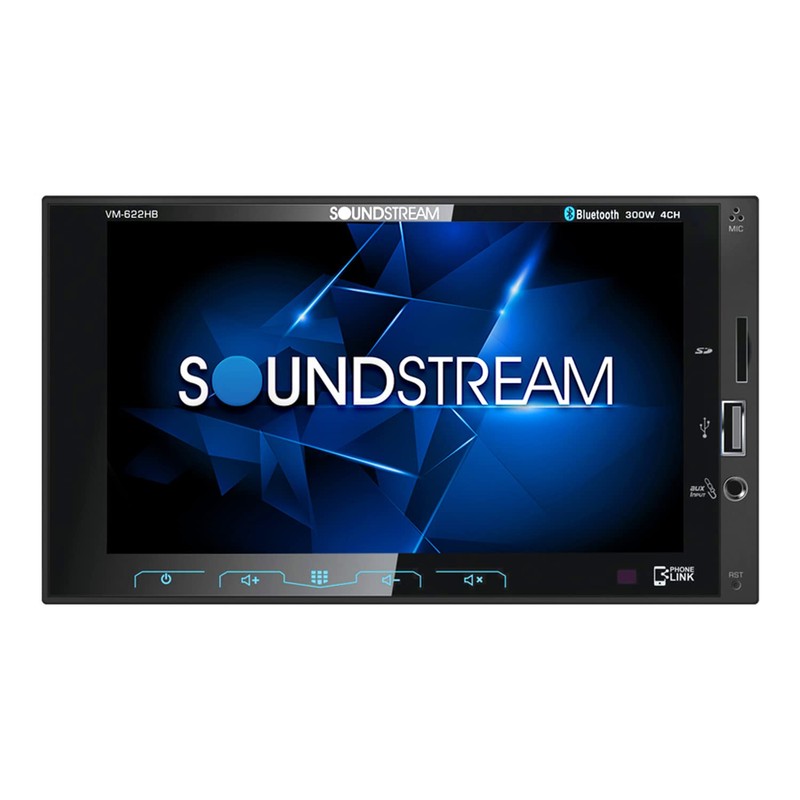 Soundstream VM-622HB VM-622HB 6.2-Inch Double-DIN Mechless Head Unit with Bluetooth
