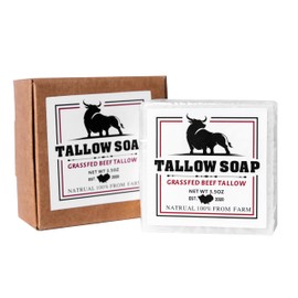 Natural Tallow Soap, Tallow Balm for Sensitive Skin to Help Relieve Symptoms of Eczema - All Natural Grass Fed Tallow Soap, Wash Great for Dry