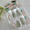 24Pcs Green Press on Nails Almond Medium Length Fake Nails