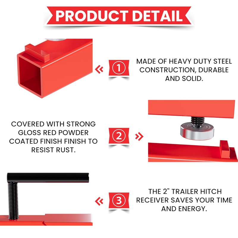 HECASA Clamp On Trailer Hitch 2" Ball Tractor Mount Receiver